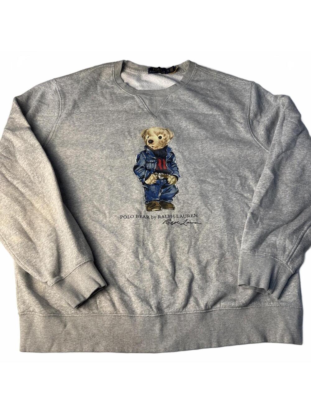 Polo Ralph Lauren Gray Crewneck Sweatshirt with Polo Bear XL